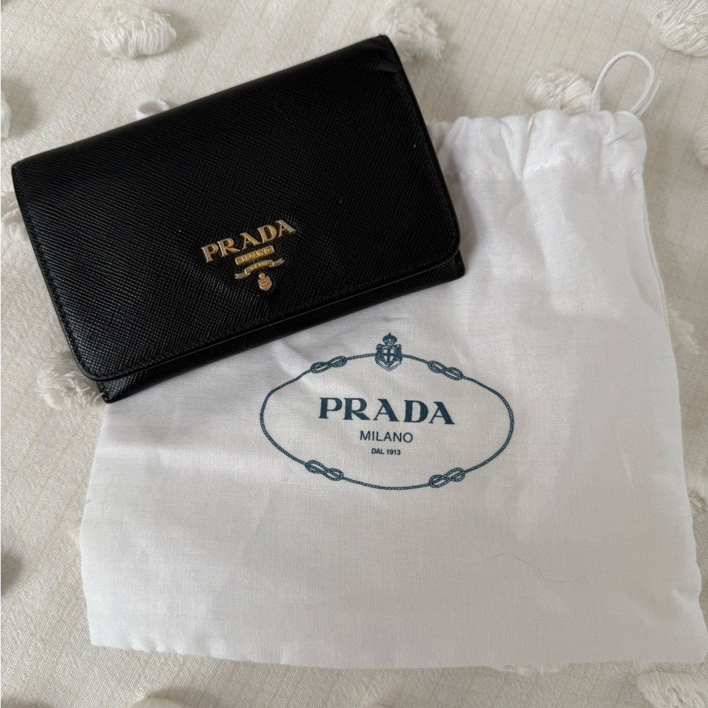 Prada Black and Gold Wallet